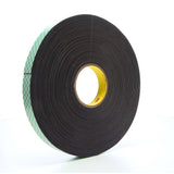 3M 4056 Double Coated Urethane Foam Tape, Black, 1 in x 36 yd, 62 mil (7000123321) (9Pack) - 2