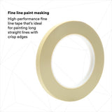 3M 218 Scotch Fine Line Tape, Polypropylene Film, Rubber Adhesive, Green, 3/8 in x 60 yd, 5.0 mil (7000123346) (96 Pack) - 4
