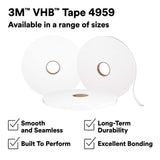3M 7000123403 VHB Tape 4959, White, 1/2 in x 36 yd 120 mil (18 Pack) - 8