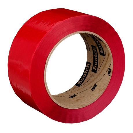 3M 371 Scotch Box Sealing Tape, Red, 48 mm x 100 m (7000123425) (36 Pack)