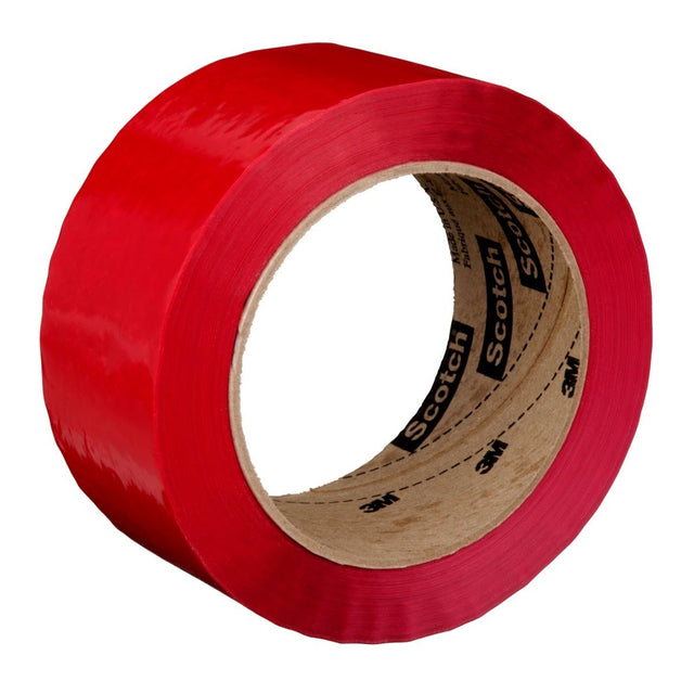 3M 371 Scotch Box Sealing Tape, Red, 48 mm x 100 m (7000123425) (36 Pack)