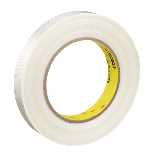 3M 897 Scotch Filament Tape, Clear, 12 mm x 55 m, 5 mil (7000123440) (72 Pack)