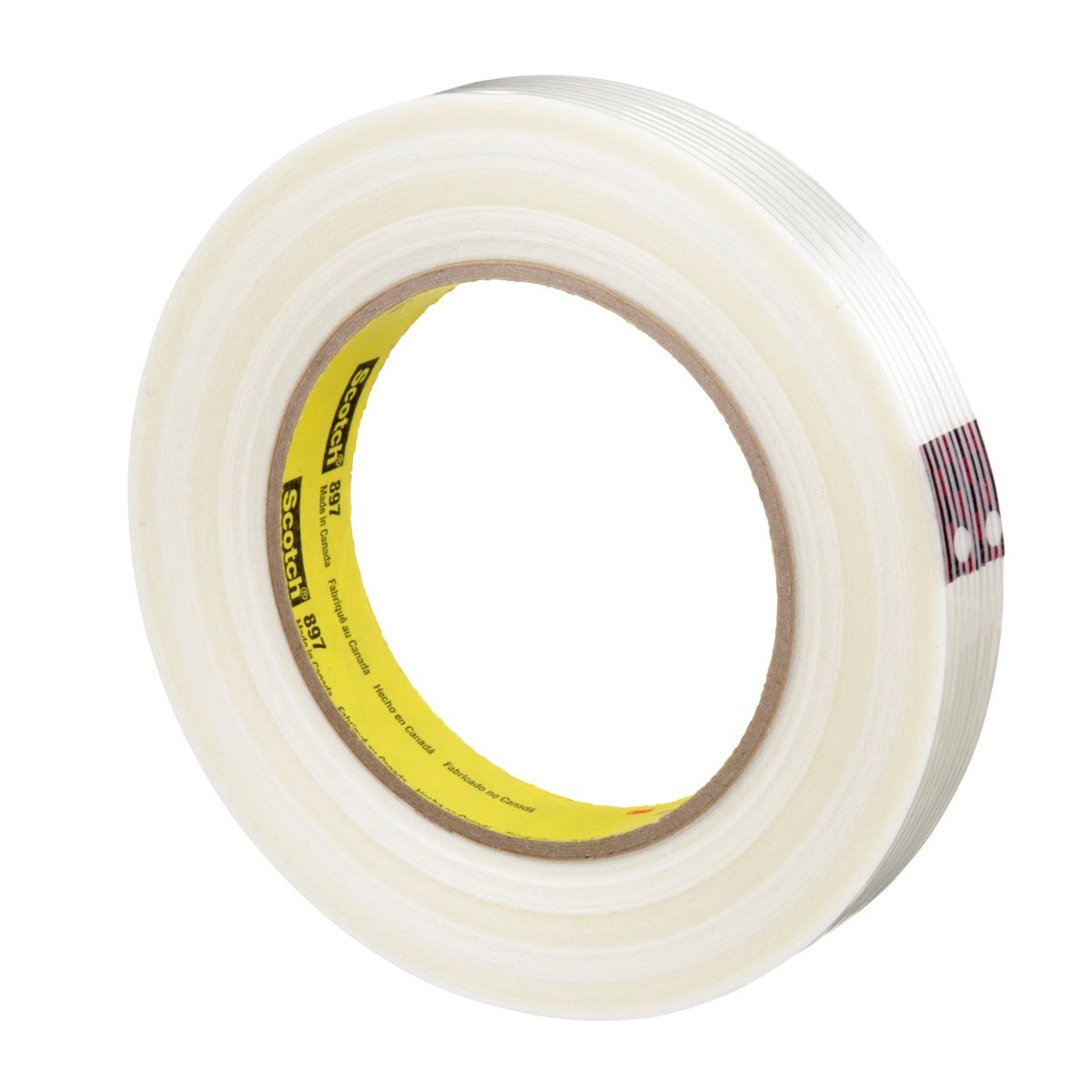 3M 897 Scotch Filament Tape, Clear, 12 mm x 55 m, 5 mil (7000123440) (72 Pack) - 3