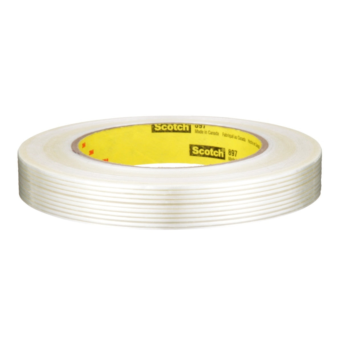 3M 897 Scotch Filament Tape, Clear, 18 mm x 55 m, 5 mil (7000123441) (48 Pack) - 3