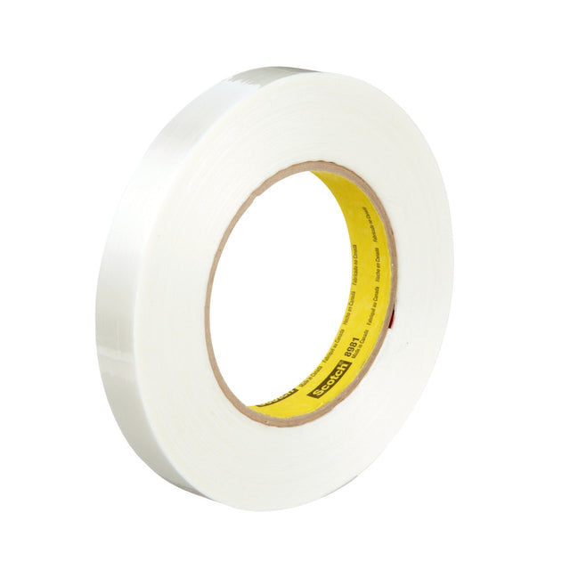 3M 8981 Scotch Filament Tape, Clear, 18 mm x 55 m, 6.6 mil (7000123467) (48 Pack)