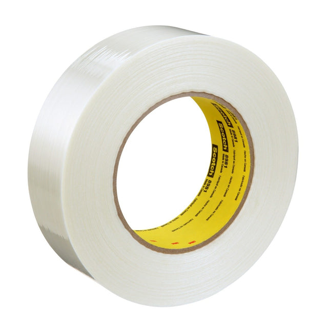 3M 8981 Scotch Filament Tape, Clear, 36 mm x 55 m, 6.6 mil (7000123470) (24 Pack)