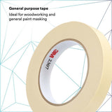 3M 2307 Masking Tape , Tan, 18 mm x 55 m, 5.2 mil (7000123530) (48 Pack) - 4