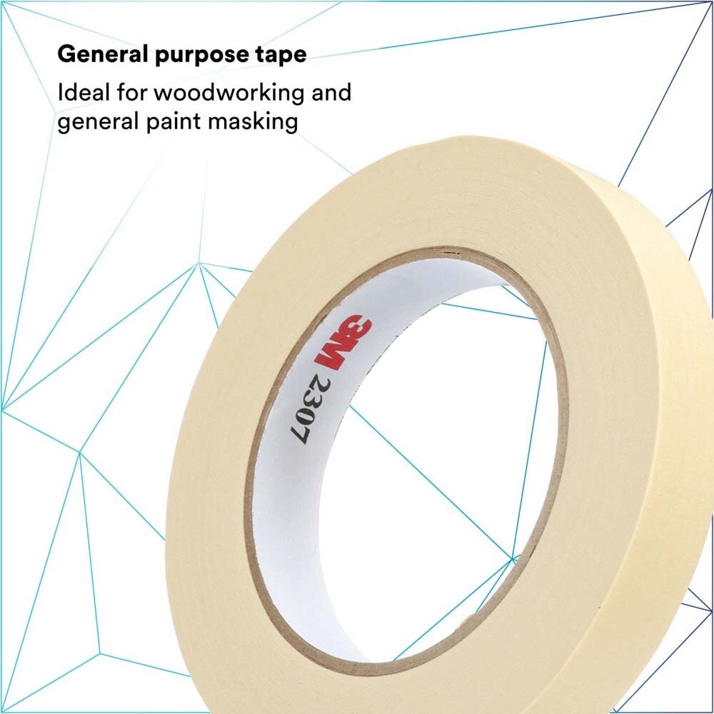 3M 7000123530 Masking Tape 2307, Tan, 18 mm x 55 m, 5.2 mil (48 Pack) - 4
