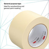 3M 2307 Masking Tape, Tan, 72 mm x 55 m, 5.2 mil (7000123534) (12 Pack) - 2