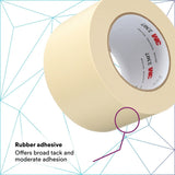 3M 2307 Masking Tape, Tan, 72 mm x 55 m, 5.2 mil (7000123534) (12 Pack) - 3