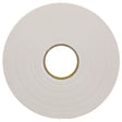 3M 4496W Double Coated Polyethylene Foam Tape, White, 1/2 in x 36 yd, 62 mil (7000123604) (18 Pack)