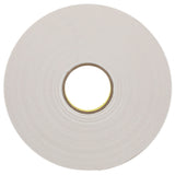 3M 4496W Double Coated Polyethylene Foam Tape, White, 1/2 in x 36 yd, 62 mil (7000123604) (18 Pack)