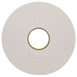 3M 4496W Double Coated Polyethylene Foam Tape, White, 1/2 in x 36 yd, 62 mil (7000123604) (18 Pack)