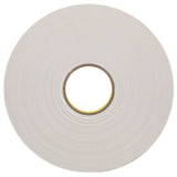3M 4496W Double Coated Polyethylene Foam Tape, White, 1/2 in x 36 yd, 62 mil (7000123604) (18 Pack)