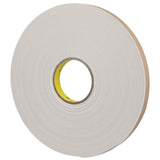 3M 4496W Double Coated Polyethylene Foam Tape, White, 1/2 in x 36 yd, 62 mil (7000123604) (18 Pack) - 4