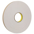 3M 4496B 4496 Double Coated Polyethylene Foam Tape W, White, 1 in x 36 yd, 62 mil (7000123606) (9 Pack)