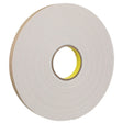 3M 4496B 4496 Double Coated Polyethylene Foam Tape W, White, 1 in x 36 yd, 62 mil (7000123606) (9 Pack)
