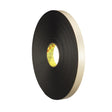 3M 4492B Double Coated Polyethylene Foam Tape, Black, 3/4 in x 72 yd, 31 mil (7000123709) (12 Pack)