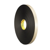 3M 4492B Double Coated Polyethylene Foam Tape, Black, 3/4 in x 72 yd, 31 mil (7000123709) (12 Pack)