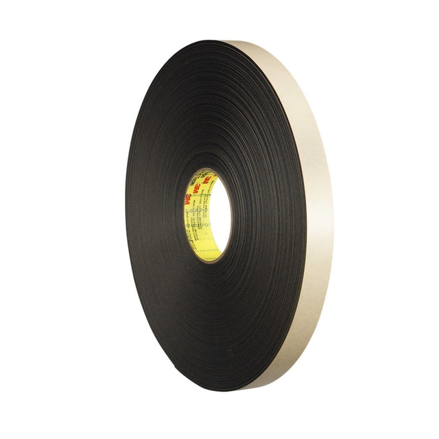 3M 4492B Double Coated Polyethylene Foam Tape, Black, 3/4 in x 72 yd, 31 mil (7000123709) (12 Pack)