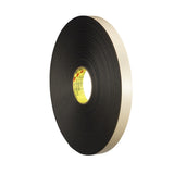 3M 4492B Double Coated Polyethylene Foam Tape, Black, 3/4 in x 72 yd, 31 mil (7000123709) (12 Pack)