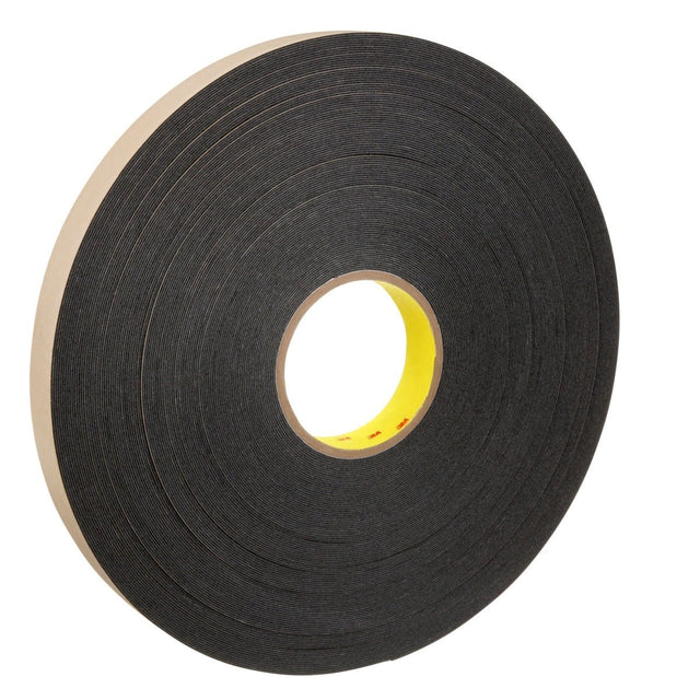 3M 4492B Double Coated Polyethylene Foam Tape, Black, 1 in x 72 yd, 31 mil (7000123710) (9 Pack)
