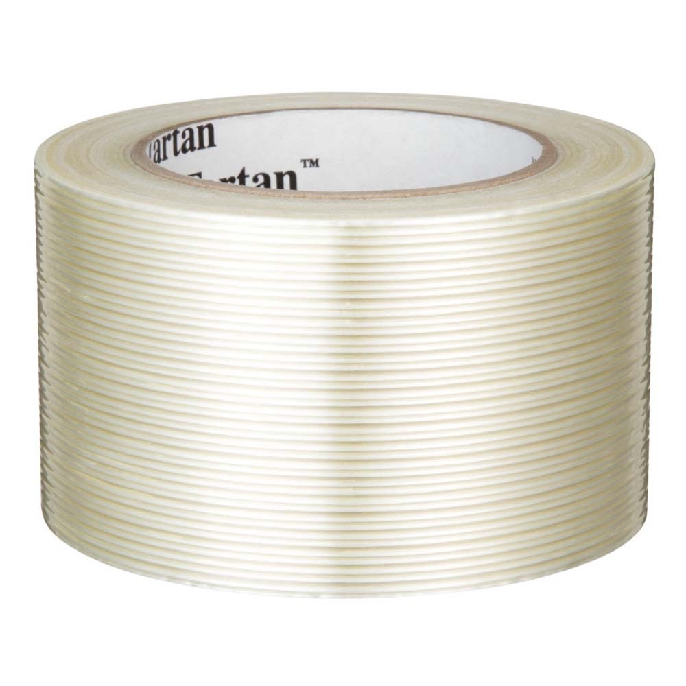 3M 7000123734 Tartan Filament Tape 8934, Clear, 72 mm x 55 m, 4 mil (12 Pack)