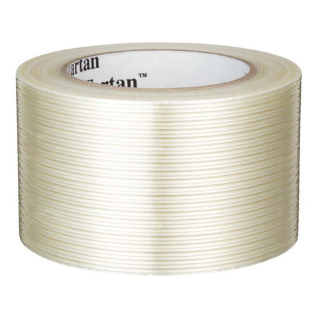 3M 7000123734 Tartan Filament Tape 8934, Clear, 72 mm x 55 m, 4 mil (12 Pack)