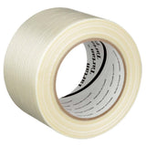 3M 8934 Tartan Filament Tape , Clear, 72 mm x 55 m, 4 mil (7000123734) (12 Pack) - 2