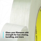 3M 7000123795 Scotch Filament Tape 898, Clear, 72 mm x 55 m, 6.6 mil (12 Pack) - 10
