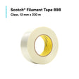 3M 898 Scotch Filament Tape, Clear, 12 mm x 330 m, 6.6 mil (7000123842) (12 Pack)
