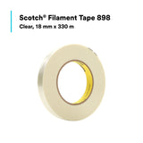 3M 898 Scotch Filament Tape, Clear, 18 mm x 330 m, 6.6 mil (7000123844) (8 Pack) - 2