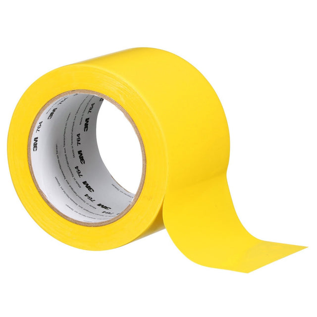 3M 764 General Purpose Vinyl Tape, Yellow, 3 in x 36 yd, 5 mil (43179) (7000123864) (12 Pack)