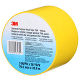 3M 764 General Purpose Vinyl Tape, Yellow, 3 in x 36 yd, 5 mil (43179) (7000123864) (12 Pack) - 8