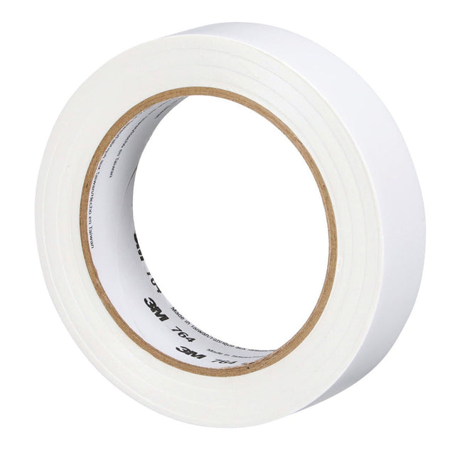 3M 764  General Purpose Vinyl Tape, White, 1 in x 36 yd, 5 mil, Floor Marking, Color Coding, Bundling (43184) (7000123866) (36 Pack)