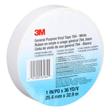 3M 764  General Purpose Vinyl Tape, White, 1 in x 36 yd, 5 mil, Floor Marking, Color Coding, Bundling (43184) (7000123866) (36 Pack) - 10