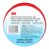 3M 764 General Purpose Vinyl Tape, Red, 5 mil, 1 in x 36 yd (43424) (7000123883) (36 Pack) - 9