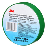 3M 764 General Purpose Vinyl Tape, Green, 1 in x 36 yd, 5 mil (43434) (7000123888) (36 Pack) - 9