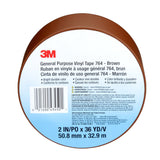 3M 764 General Purpose Vinyl Tape, Brown, 2 in x 36 yd, 5 mil (7000123892) (24 Pack) - 6