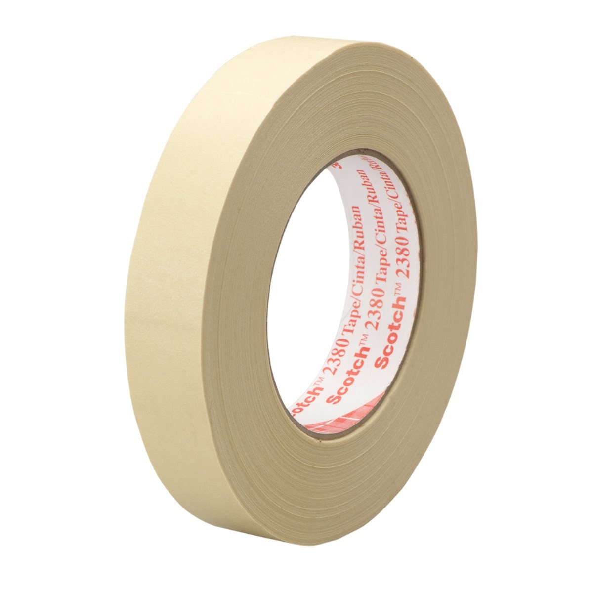 3M 2380 Scotch Performance Masking Tape, Tan, 7.2 mil, 1/2 in x 60 yd (7000123904) (72 Pack)