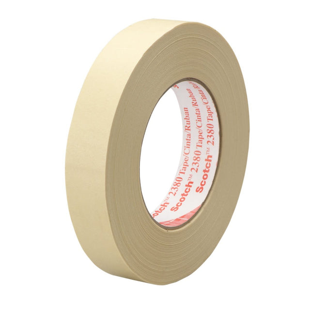 3M 2380 Scotch Performance Masking Tape, Tan, 7.2 mil, 1/2 in x 60 yd (7000123904) (72 Pack)