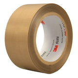3M 5151 General Purpose PTFE Glass Cloth Tape, Light Brown, 3/4 in x 36 yd, 5.3 mil (7000123940) (48 Pack)