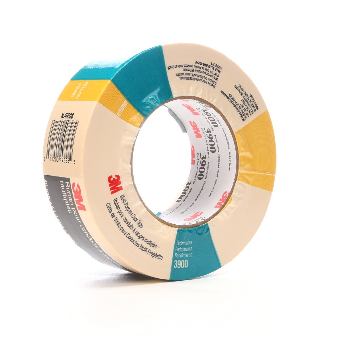 3M 3900 Multi-Purpose Duct Tape, Rubber Adhesive, Water Resistant, Yellow, 48 mm x 54.8 m, 7.6 mil (7000124007) (24 Pack) - 6
