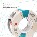 3M 3900 Multi Purpose Duct Tape, Rubber Adhesive, Water Resistant, White, 48 mm x 54.8 m, 7.6 mil (7000124008) (24 Pack) - 2