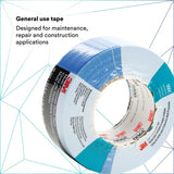 3M 3900 Multi-Purpose Duct Tape, Blue, Rubber Adhesive, Water Resistant, 48 mm x 54.8 m, 7.6 mil (7000124009) (24 Pack) - 4