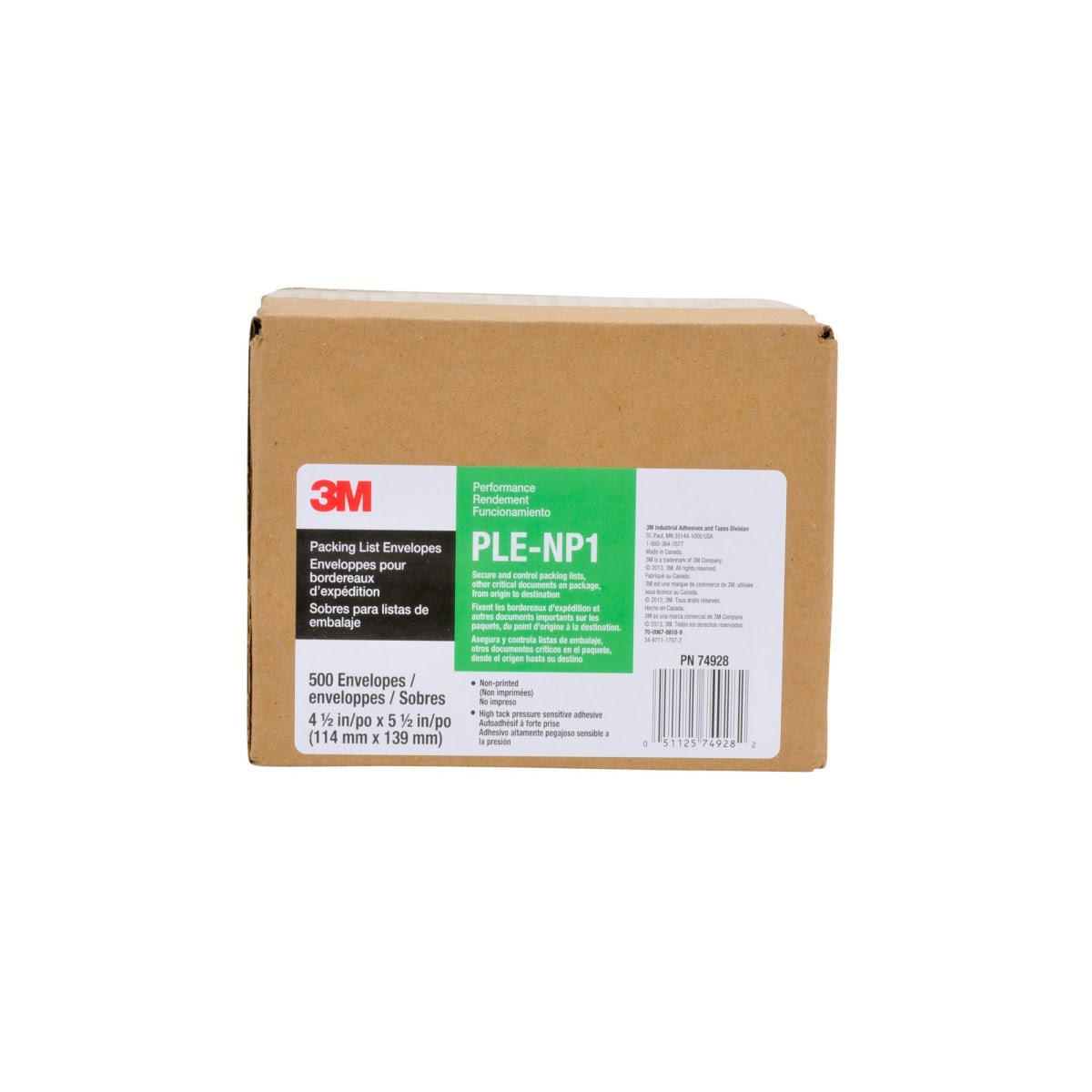 3M NP1 Non Printed Packing List Envelope, Clear, 4-1/2 in x 5-1/2 in (7000124016) (1000 Pack) - 6