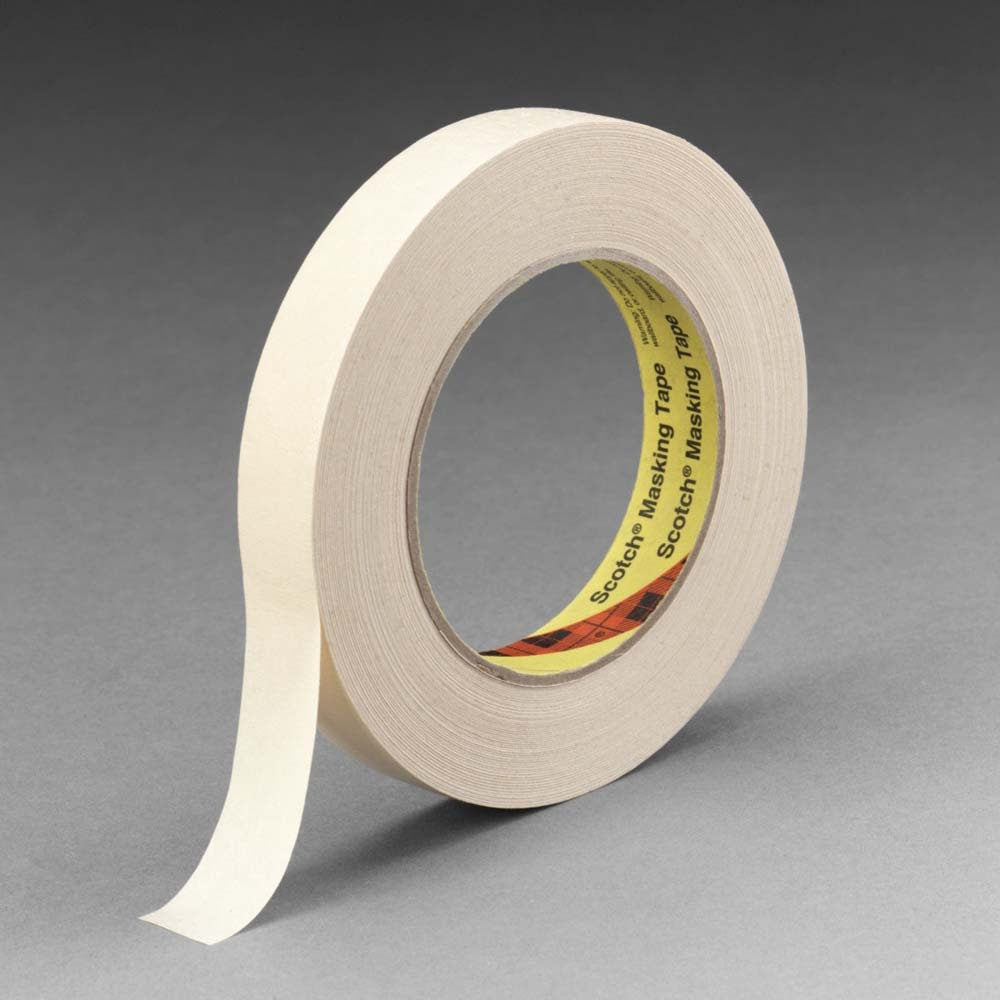 3M 7000124028 High Performance Masking Tape 232, Tan, 6 mm x 55 m, 6.3 mil (144 Pack)