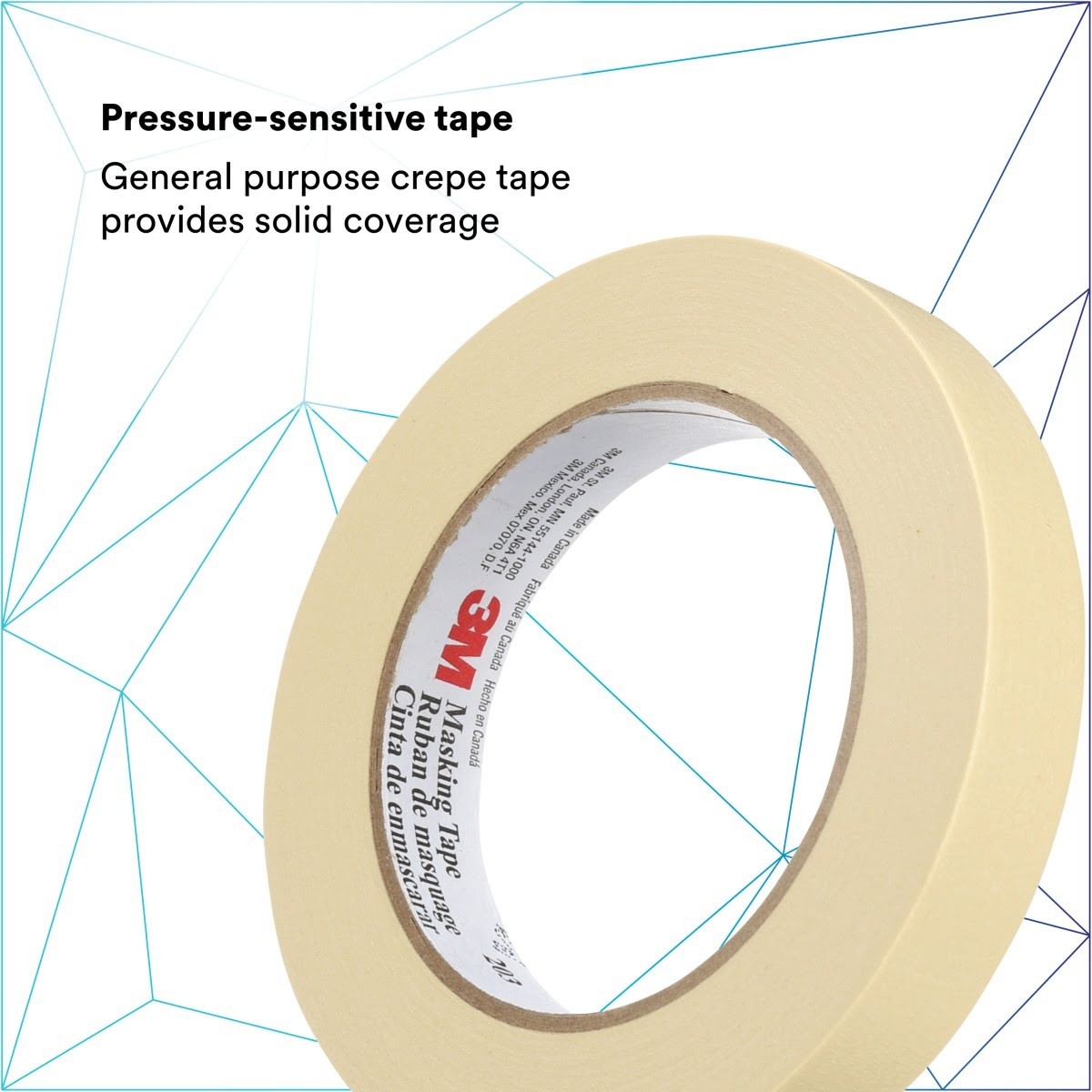 3M 203 General Purpose Masking Tape, Beige, 24 mm x 55 m, 4.7 mil (7000124085) (36 Pack) - 4