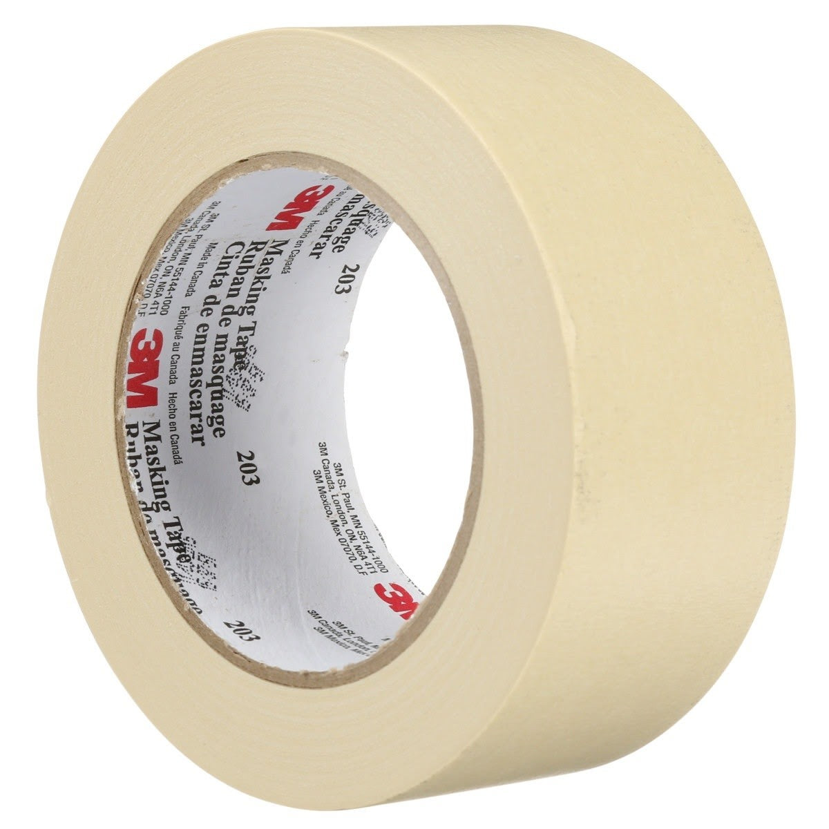 3M 203 General Purpose Masking Tape, Beige, 48 mm x 55 m, 4.7 mil (7000124209) (24 Pack)