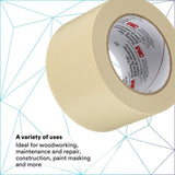 3M 203 General Purpose Masking Tape, Beige, 48 mm x 55 m, 4.7 mil (7000124209) (24 Pack) - 2